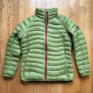 Mammut Women’s Pertex Down Puffer Jacket Coat 650+ Quilted XL Green Solid